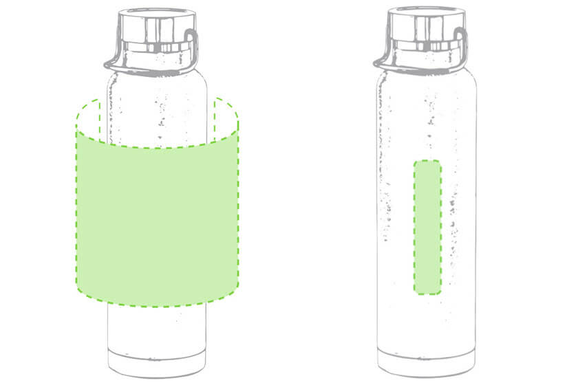 650 ml vacuum isolatie thermoflessen opdruk positie