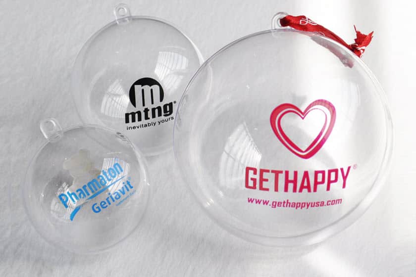 Zeep veld Schuur Transparante kerstballen bedrukken | vulbare kerstballen | Promoboer
